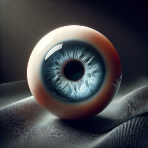 DALL·E 2025-02-18 13.27.56 - A hyper-realistic single human eyeball with a deep blue iris, surrounded by soft shadows. The eye emits a subtle glow against a dark velvet background (1)